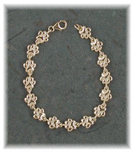 PAW16LB- Small Paw Print Link Bracelet